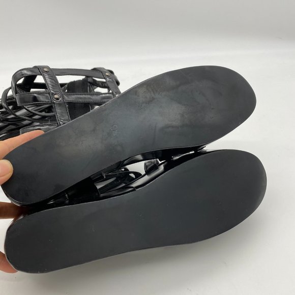 FSJ Black Knee High Gladiator Sandals Platform - Picture 8 of 9